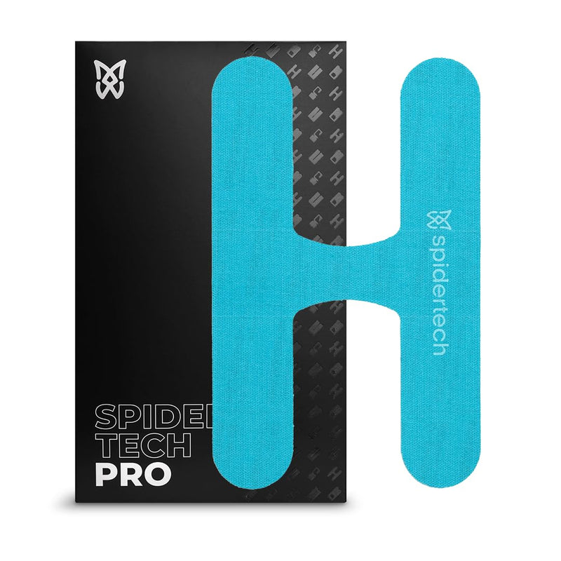 Spidertech Professional Pre-Cut Cotton Kinesiology Tape for Postural Support - for Athletes, Sports Physiotherapists, and Chiropractors, Pain Relief - Blue (4 Pack)