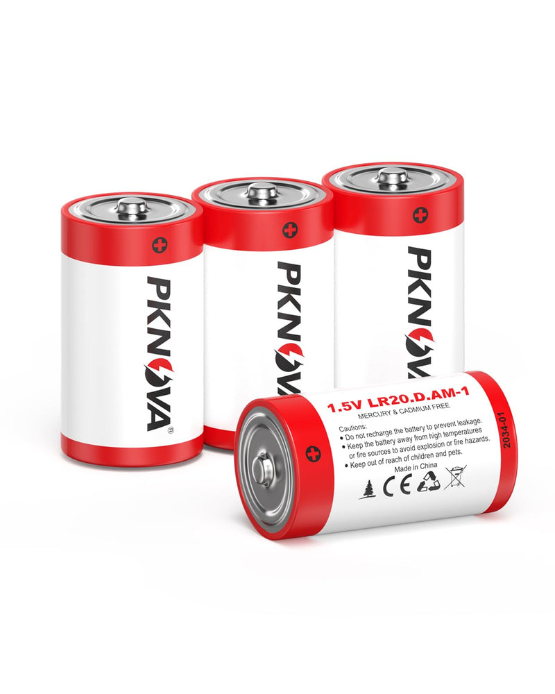 [Australia] - D Batteries 4 Pack, 1.5v LR20 D Cell Batteries, Long-Lasting Alkaline Size D Batteries for Outdoor Flash Light and Household Devices 