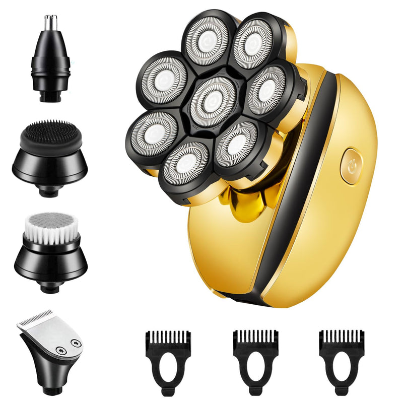 [Australia] - Head Shavers for Bald Men Multifunctional Electric Razor Rechargeable 8D Rotary Shaver Mens Balding Grooming Kit with Nose & Ear Trimmer 