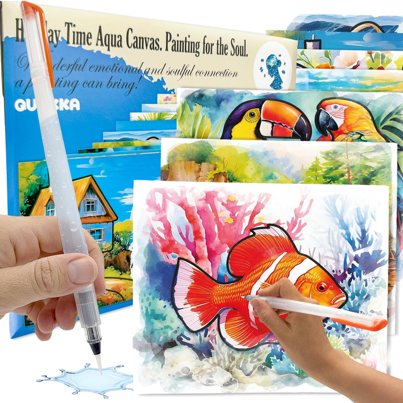 [Australia] - QUOKKA 10PACK Water Painting Dementia Activities for Seniors - Tropics Vacation Memories - Alzheimers Products for Elderly - Activities for People with Dementia - Crafts for Seniors Tropics Set 
