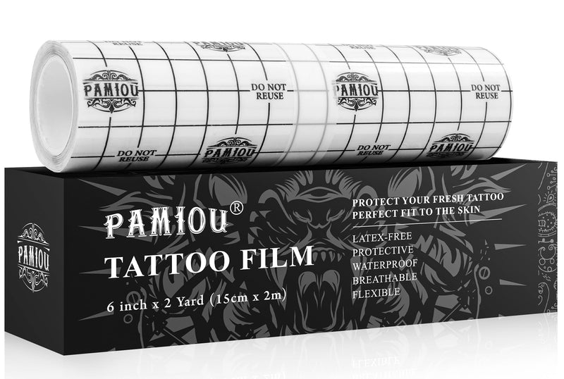 [Australia] - Tattoo Aftercare Bandage 6 Inch x 2 Yards, Second Skin Tattoo Cover, Waterproof, Transparent, Latex-Free Film for Fresh Tattoo Care, Protective Tape for Skin Recovery 