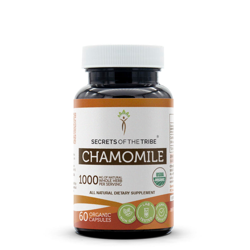 [Australia] - Chamomile USDA Organic 60 Capsules | High-Potency Herbal Organic Capsules | Made with Organic Vegetarian Capsules and Organic Chamomile (Matricaria recutita) Dried Flower (60 Capsules) 60 Count (Pack of 1) 