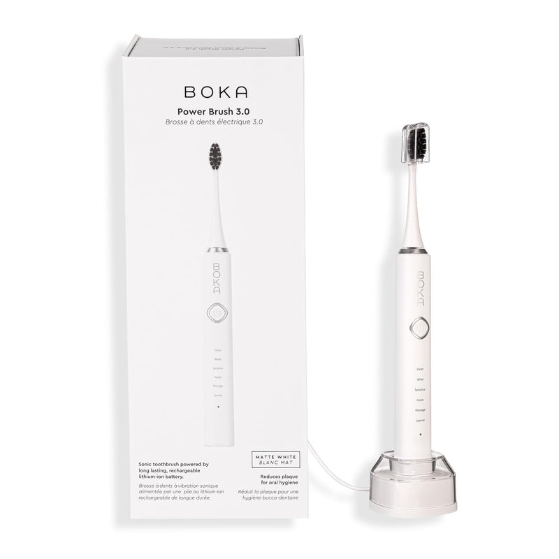 [Australia] - Boka 3.0 Electric Toothbrush for Adults w/ 2 Heads - Rechargeable Sonic Powered Tooth Brush - Charcoal Activated Bristles for Deep Cleaning - Dentist Recommended Oral Care - Charging Base w/Micro USB Boka 3.0 