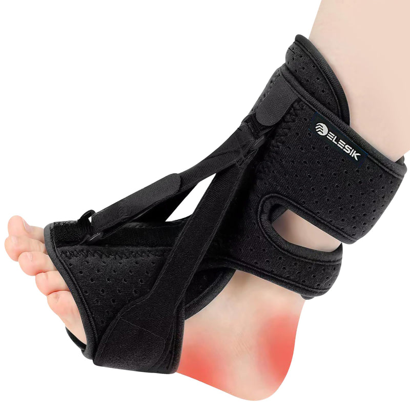 [Australia] - Plantar Fasciitis Night Splint, Upgraded Plantar Fasciitis Brace for Plantar Fasciitis Relief, Foot Drop and Achilles Tendonitis Brace. Night Splint for Plantar Fasciitis Women & Men (Black) Black 