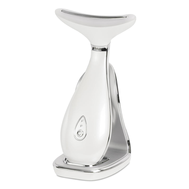 [Australia] - VRAIKO Lily Neck Face Massager, Skin Rejuvenation Beauty Massager, 3-in-1 at-Home Facial Spa Tool, Lifting, Toning and Tightening for a Radiant Appearance (Pearl White) Pearl White 