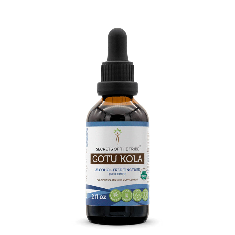 [Australia] - Secrets of the Tribe Gotu Kola USDA Organic | Alcohol-Free Extract, High-Potency Herbal Drops | Made from 100% Certified Organic Gotu Kola (Centella asiatica) Dried Herb (2 oz) 2 Fl Oz (Pack of 1) 