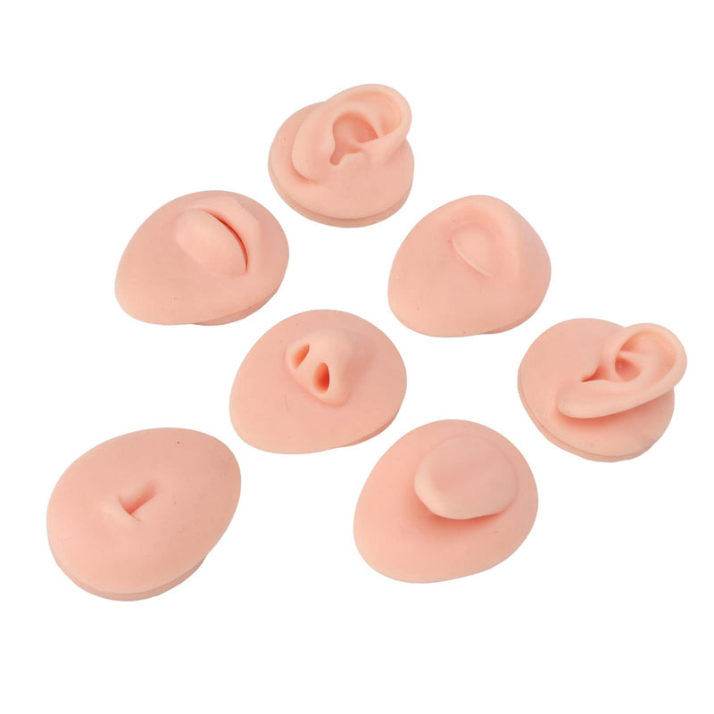 [Australia] - 7PCS Piercing Practice Body Parts,Simulation Soft Silicone Flexible Model Body Part,Ear Eye Nose Mouth Tongue and Belly Button Model,for Piercing Practice and Jewelry Display Acupuncture Teaching Tool 