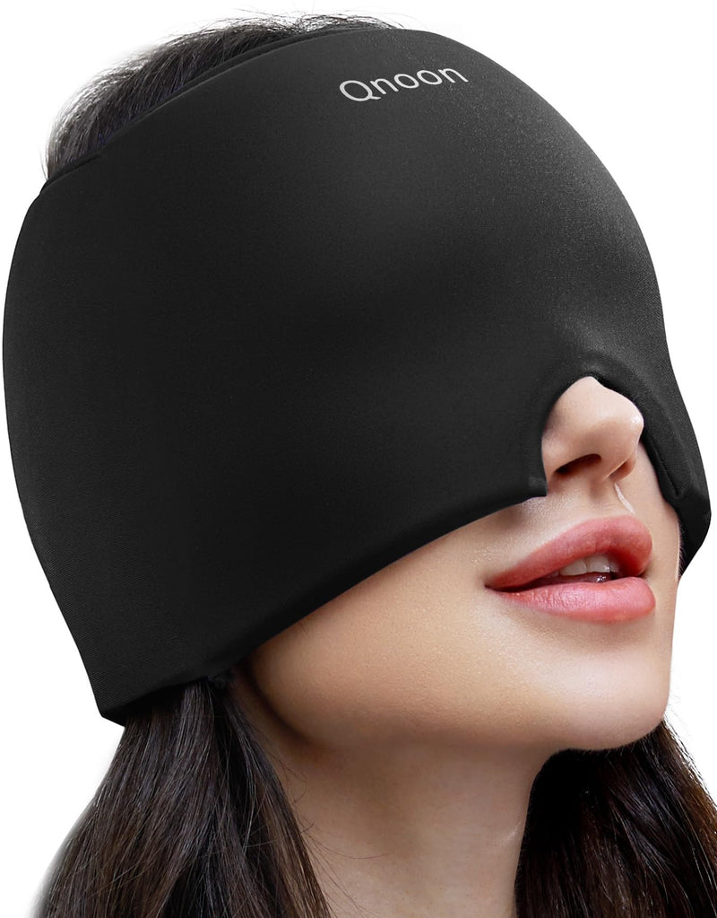 [Australia] - Migraine Relief Cap, Migraine Headache Relief Cap Hat Mask Products, Cooling Gel Hat Head Wrap for Migraine, Tension, Stress & Puffy Eyes,Natural Therapy for Instant Headache Relief Black 