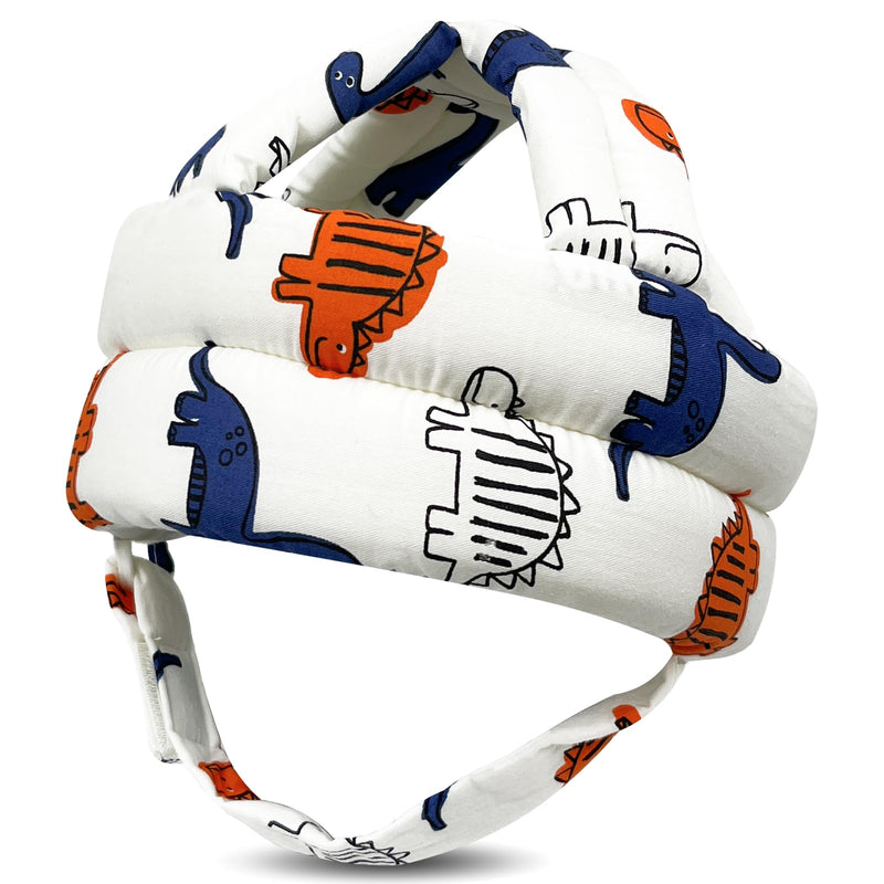 [Australia] - Baby Head Protector for Crawling Walking, Baby Helmet Adjustable No Bumps and Soft Cushion, Infant Safety Cap for Kid Learning to Walk Dinosaur 