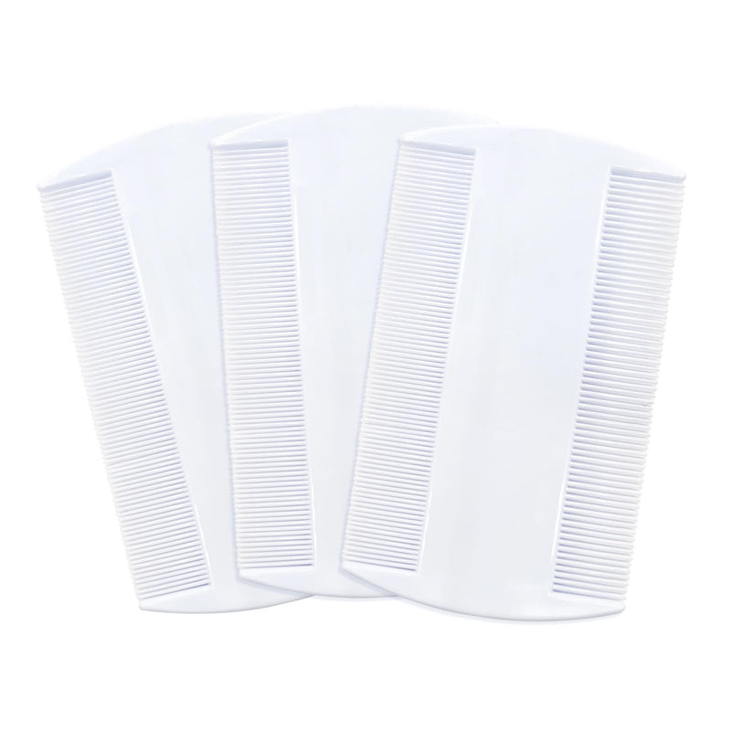 [Australia] - 3pcs Lice Combs Double Sided Nit Combs Remove Head Lice, Nits, Fleas (White) 