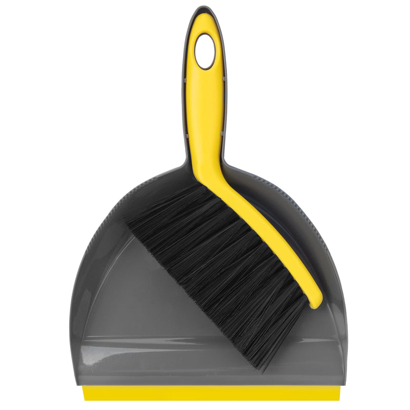 [Australia] - Dustpan and Broom Set Small,Mini Handheld Dust pan with Cleaning Brush Combo for Home Desktop, Sofa, Pet Care Household Bgreyyellow Mini Brush Pan 