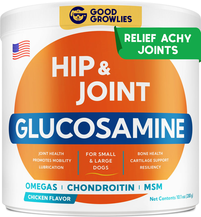 Glucosamine for Dogs Hip & Joint Supplement - Chondroitin, Omega-3, MSM - Joint Health & Pain Relief - Senior & Large Dogs - Made in USA - 120 Mobility Chews 120 Glucosamine Treats - PawsPlanet Australia