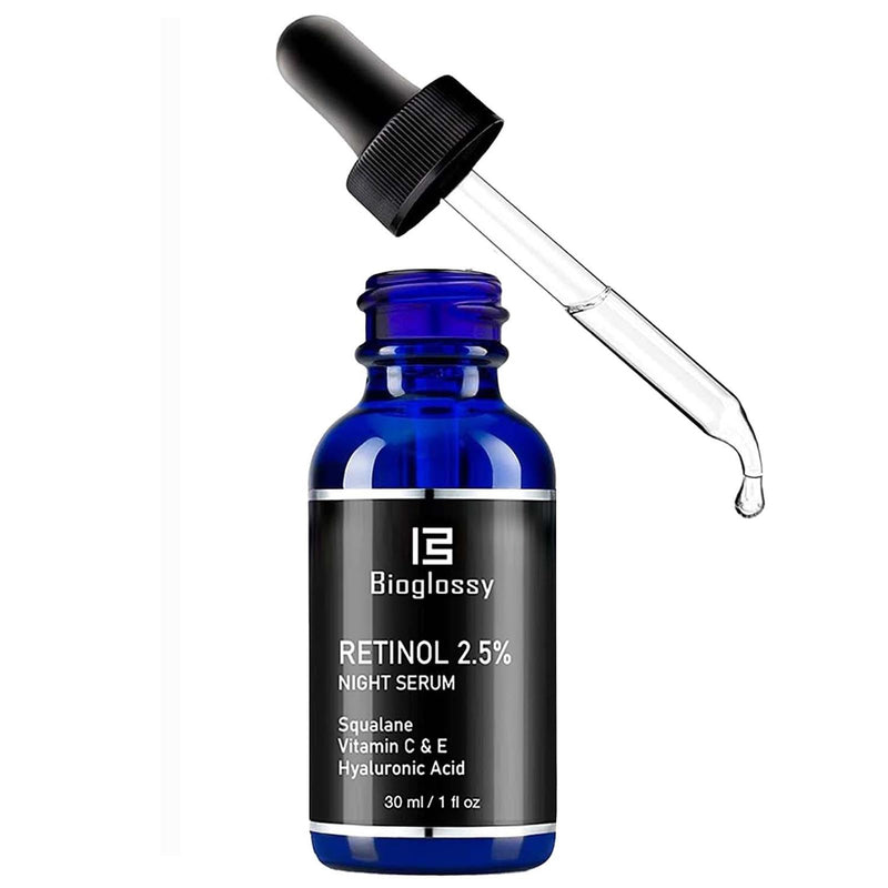 Retinol Serum for Face, 2.5% Retinol Intense Night Serum with Squalane,Vitamin C & E & B3,Hyaluronic Acid for Lines, Wrinkles & Premature Sun Damage to Resurface & Hydrate 30 ml/ 1 Fl oz Retinol Serum for Face