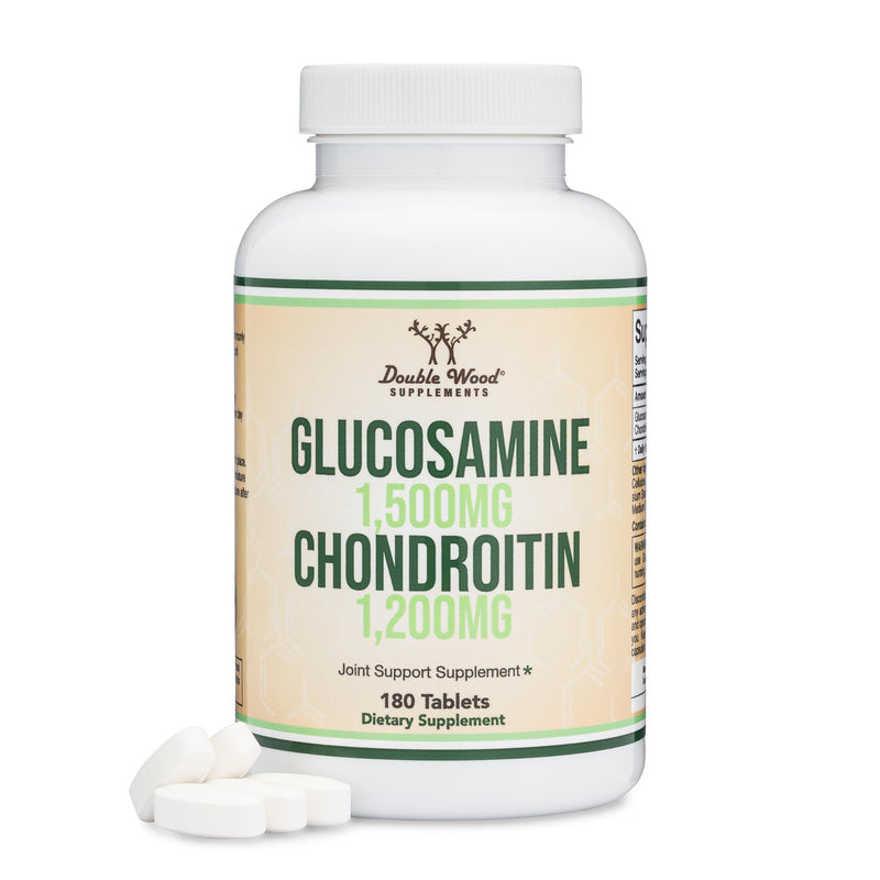 [Australia] - Glucosamine Chondroitin Triple Strength (1,500mg Glucosamine Sulfate, 1,200mg Chondroitin) 180 Tablets, Two Month Supply (Joint Support Supplement) Gluten Free, Non-GMO by Double Wood 