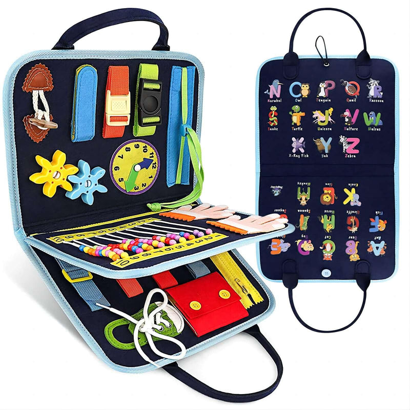 [Australia] - Dementia Products for Elderly, Busy Blanket for Dementia Patients, Alzheimers Activities for Seniors, Gifts for Adult Dementia Patients, Dementia Therapy Aid Fidget Blanket Product, Elderly Gifts Blue 