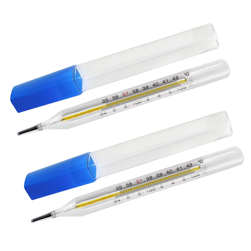 [Australia] - ℃&℉ Glass Thermometer for Underarm 2PCS - Basal Body Thermometer - Fever Thermometer - Accurate Easy Reading by HARIKA LIFE 