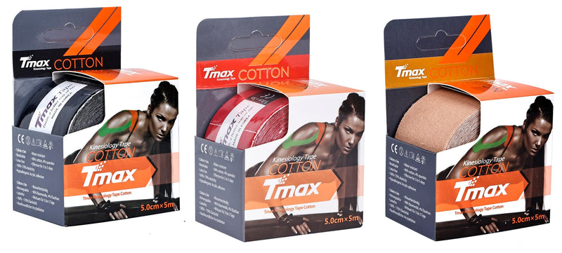 Tmax Waterproof Kinesiology Tape | Athletic Sports Tape for Injury, Muscle Support, Pain Relief, Joint Support and Physiotherapy (5 m * 5 cm)(Pack of 3)