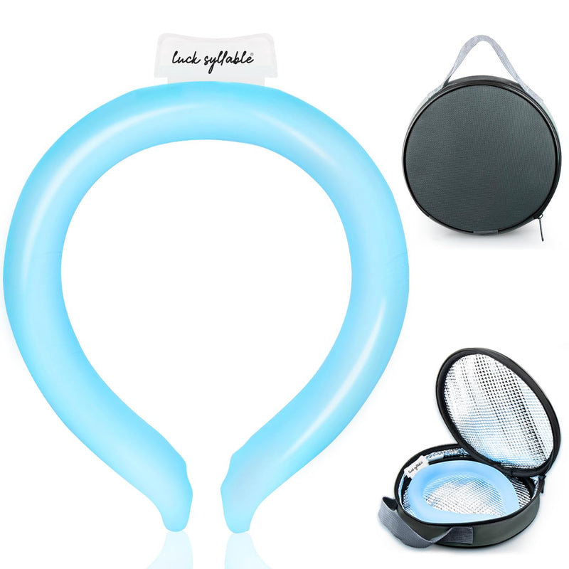 [Australia] - Neck Cooling Tube with Cold Insulated Bag, Reusable Wearable Neck Cooler Ring, Cooling Neck Wraps for Summer Heat Outdoor Indoor (Blue) Blue 