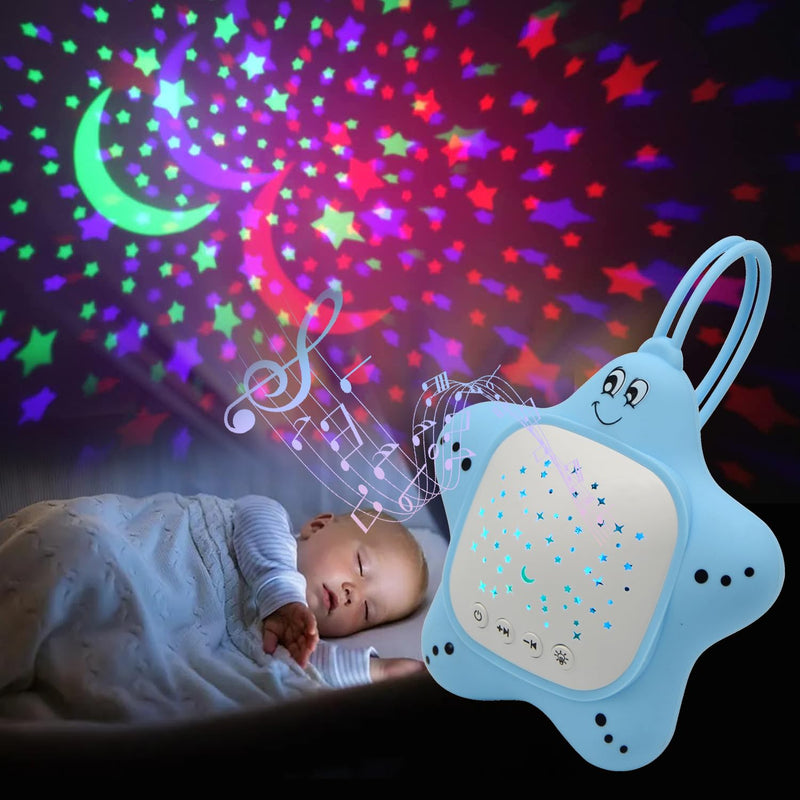 [Australia] - Portable Baby White Noise Sound Machine, Rechargeable Baby Soother with Projector Night Light for Deep Restful Sleep, Sleep Sound Aid Soother Calming Music for Travel,Nursery,Bedroom,Car,Crib Toys 