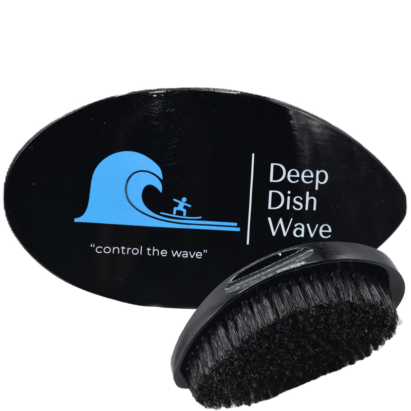 Deep Dish Wave Brush - 360 Wave Brush For Men - 360 Wave Training Crown (Medium, Black)