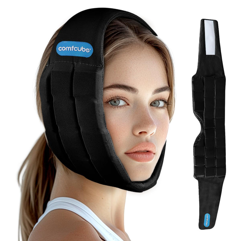 [Australia] - Face Ice Pack for Wisdom Teeth, 2 Hours Long Lasting Cold Therapy Flexible Cold Pack Head Wrap for Wisdom Teeth Surgery, TMJ, Chin, Oral Pain, Facial Surgery, Jaw Pain, Tonsillectomy Black Wisdom Teeth Ice Pack 
