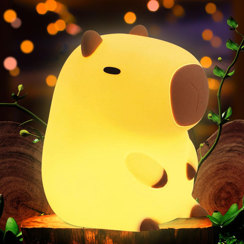 [Australia] - Cute Capybara Night Light, LED Squishy Novelty Animal Lamp, 2 Levels Dimmable Nursery Night Light for Kids Sleeping, Baby Rechargeable Touch Lamps, Kawaii Room Dorm Decor, Funny Gift (Normal) Normal 