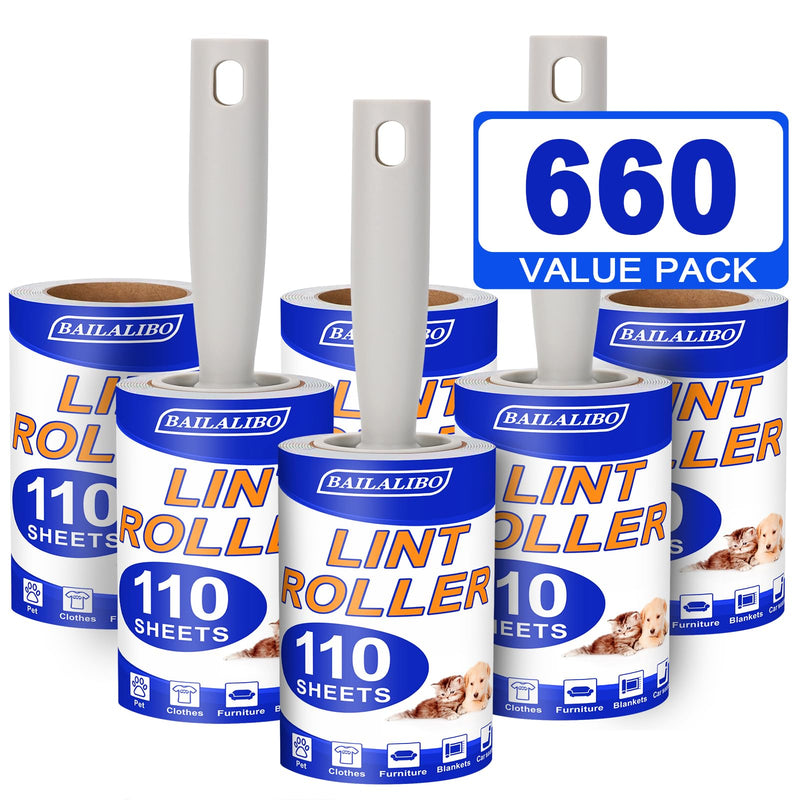[Australia] - Lint Roller, 660 Sheets Lint Rollers for Pet Hair Extra Sticky, 3 Handles + 6 Refills, Lint Remover for Clothes, Couch, Dog, Cat Hair, Strong Sticky Lint Roller Refills, Pet Hair Removal. Grey 3 Handles + 6 Refills（660 Sheets） 