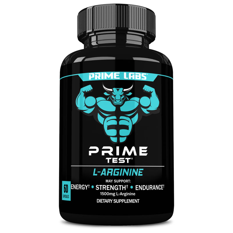 [Australia] - Prime Labs L Arginine Nitric Oxide - with L-Arginine 1500mg - Supports Blood Flow, Energy, Strength, Endurance - 60 Capsules 60 Count (Pack of 1) 