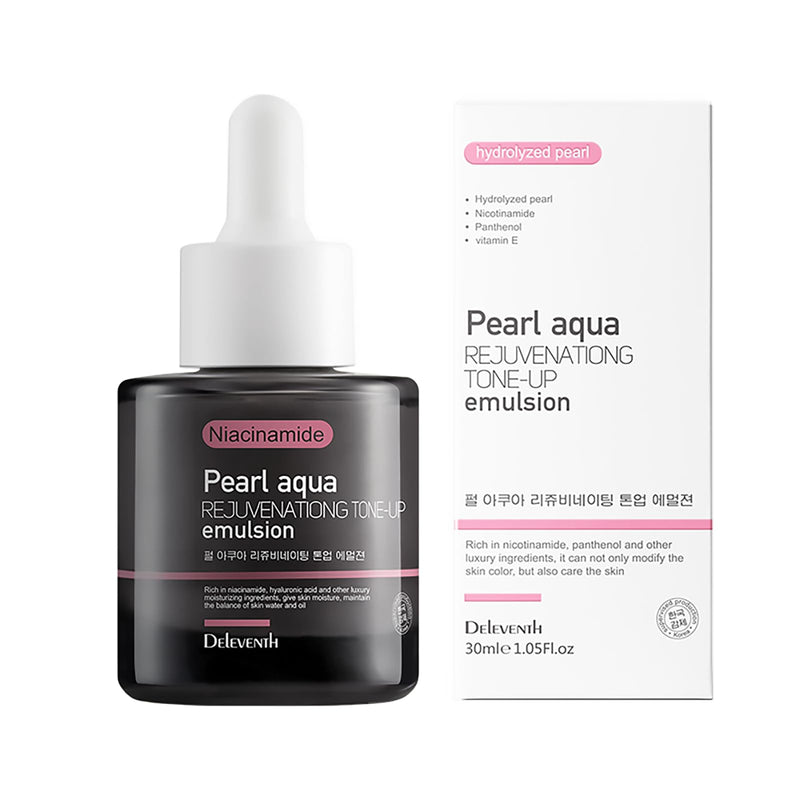 Korean Brand Pearl Aqua Rejuvenationg Tone-Up Emulsion 30ml / with Niacinamide, and Vitamins B5 & Vitamins E for a Bright, Hydrated, and Youthful Complexion