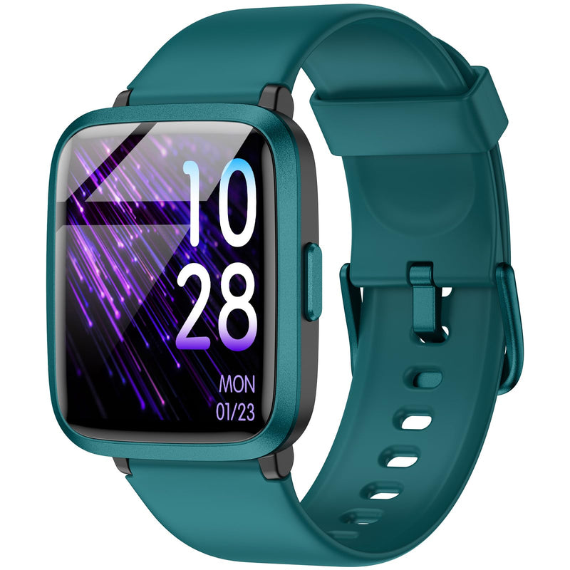 [Australia] - Stiive Fitness Tracker, Smart Watch for Men Women, Activity Fitness Watch with Heart Rate Monitor, Pedometer, Sleep Monitor, 50 Meters Waterproof Step Tracker Compatible with iOS & Android Phones Cyan 