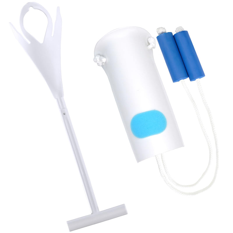 [Australia] - Sock Aid Kit, Sock Puller Aid Easy On and Off, Sock Assistant Device No Bending, Sock Aids for Putting On Socks and Sock Remover, Sock Helper for Seniors, Pregnant, and Limited Mobility 2 Piece White 