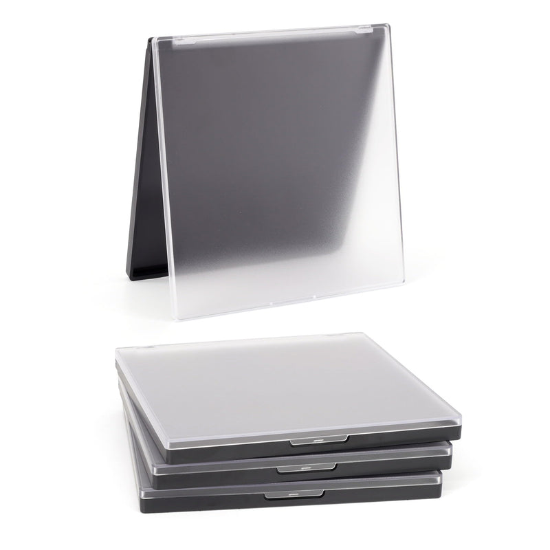 [Australia] - Magnetic Makeup Palette with Frosted Clear Top, 3Pack Empty Eyeshadow Dispensing Storage Box with 60Pcs Adhesive Metal Stickers for DIY Cosmetics Powder-5.72”X5.98”Palette 