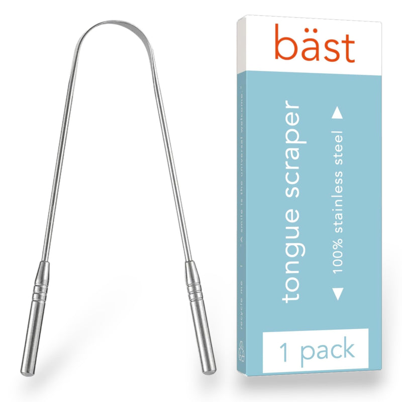 [Australia] - Tongue Scraper 100% Stainless Steel ‚Ä¢ Premium Tongue Cleaner ‚Ä¢ Improve Oral Health ‚Ä¢ Freshen Breath (1 Count) 1 Count 