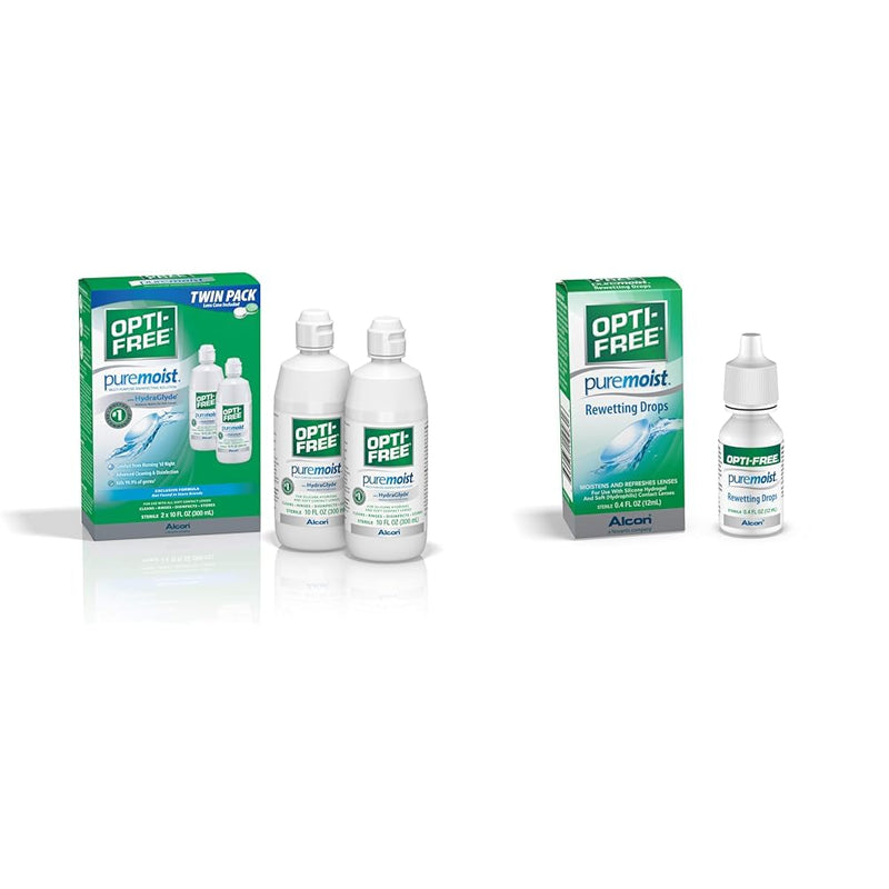 [Australia] - Opti-Free Puremoist Multi-Purpose Disinfecting Solution with Lens Case, 20 Fl Oz & Puremoist Rewetting Drops, 12-mL 