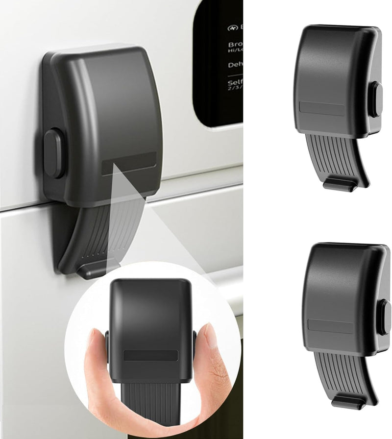 [Australia] - 2 PCS Oven Lock Child Safety, Baby Proofing Oven Lock Child Safety for Toddlers, Easy to Install Oven Safety Locks & Dishwasher Door Lock for Baby Safety C-Black 