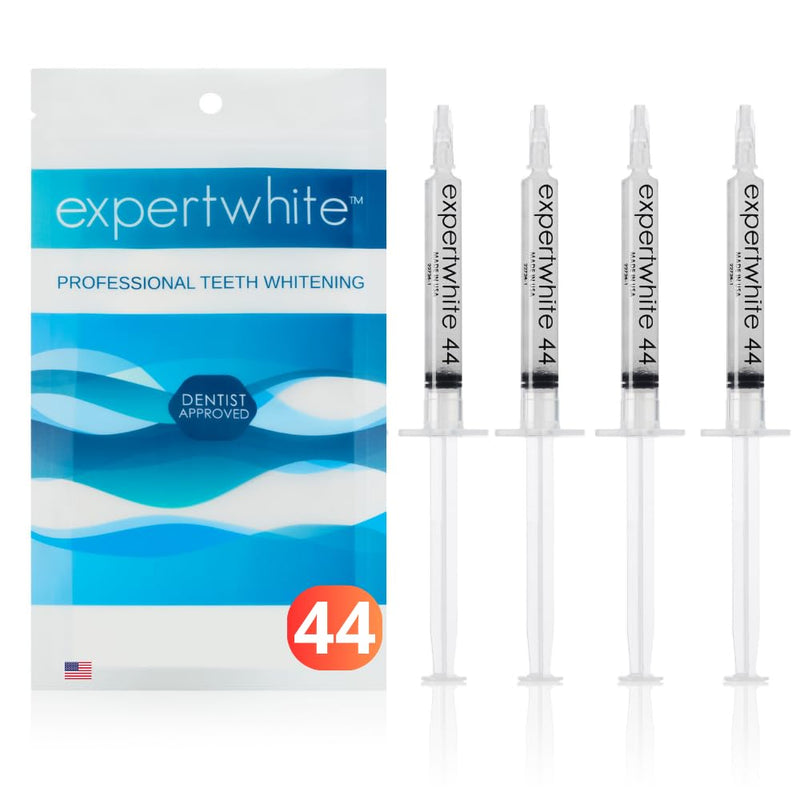 44% Teeth Whitening Gel - Refills for Trays – Professional Strength Carbamide Petoxide Syringes, 4 × 3cc, 15-Minute Treatment, Gels Only (No Trays)