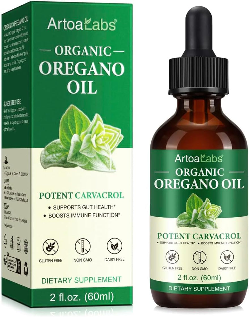 [Australia] - Oregano Oil Organic Liquid Drops - 6 Month Supply Oil of Oregano Drops Tincture Extract, Cleanse, Detox, Immune Support, Digestive Gut Health - Pure Vegan Non-GMO Herbal Organic Oregano Oil Drops 1 oz 