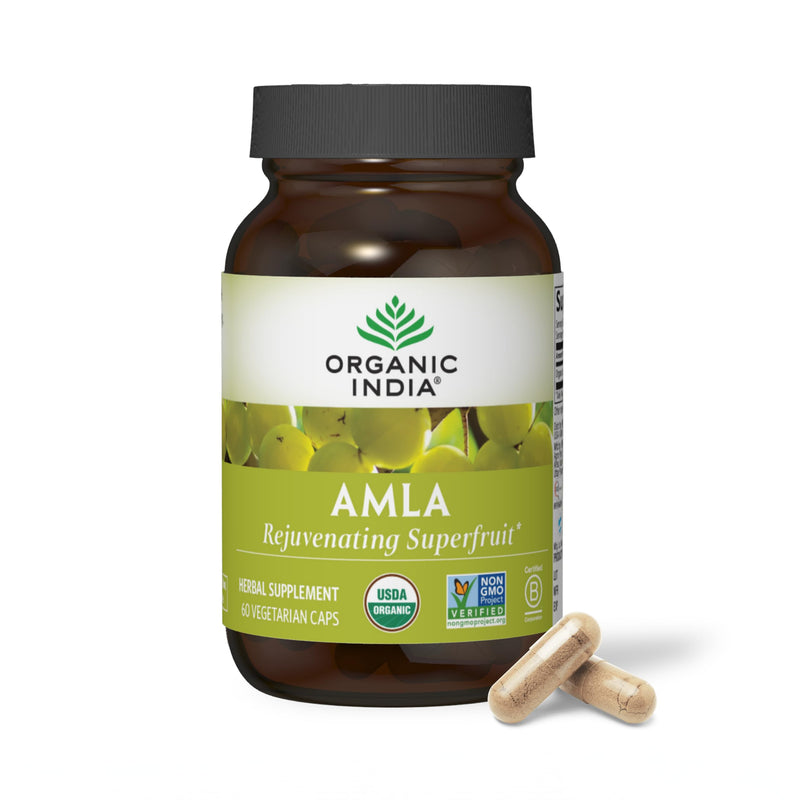 [Australia] - ORGANIC INDIA Amla Capsules Organic - Indian Gooseberry Herbal Vitamin Supplement, Amla Supplement, Immune Support, Vegan, Gluten-Free, Ayurvedic, Antioxidant, Non-GMO - 60 Capsules 60 Count (Pack of 1) 
