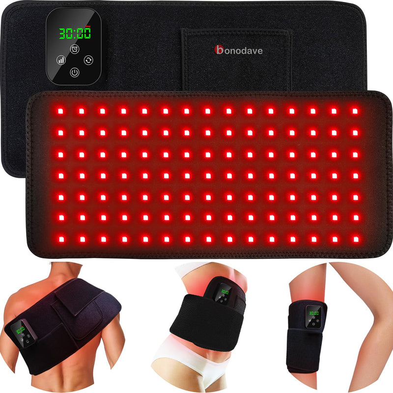 [Australia] - Red Light Therapy, Cordless Infrared Therapy Pad for Back Knee Leg Pain Relief, Portable 660nm 850nm Wireless Red Infrared Light Therapy Wrap Belt with Rechargeable Controller Gift for Women Men 