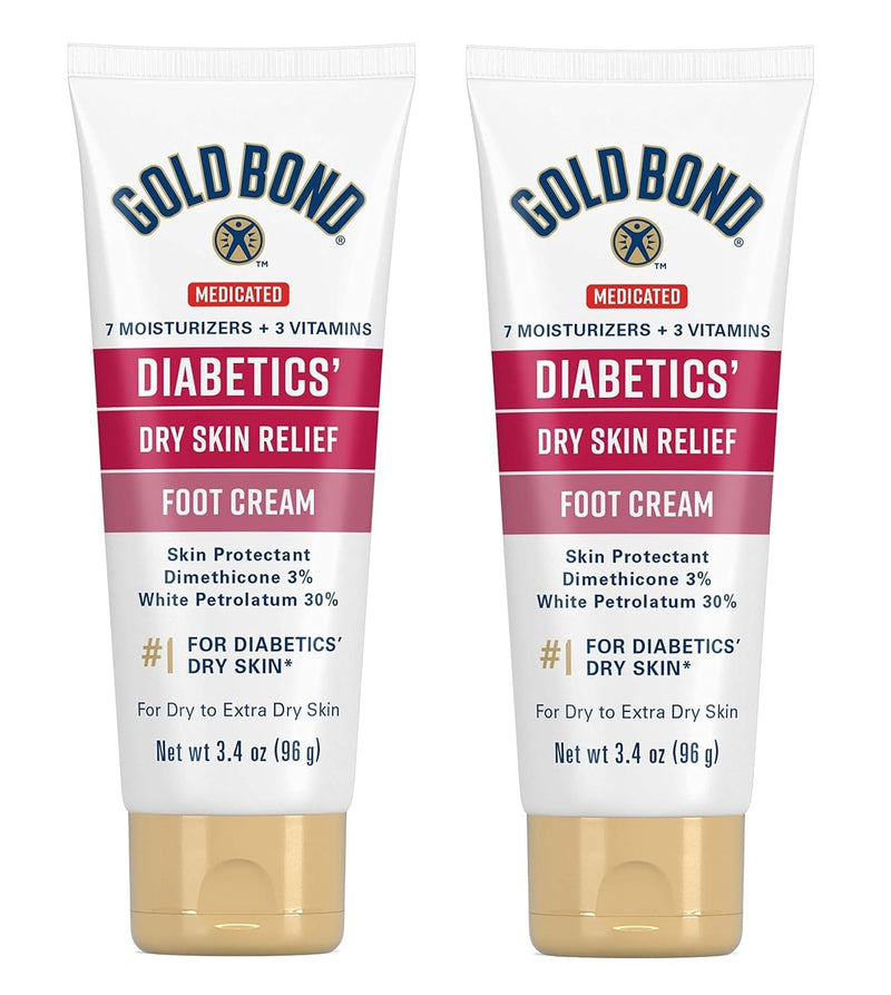 [Australia] - Gold Bond Ultimate Diabetics' Dry Skin Relief Foot Cream 3.4 oz., Soothes Skin Discomfort - Pack of 2 3.4 Ounce (Pack of 2) 