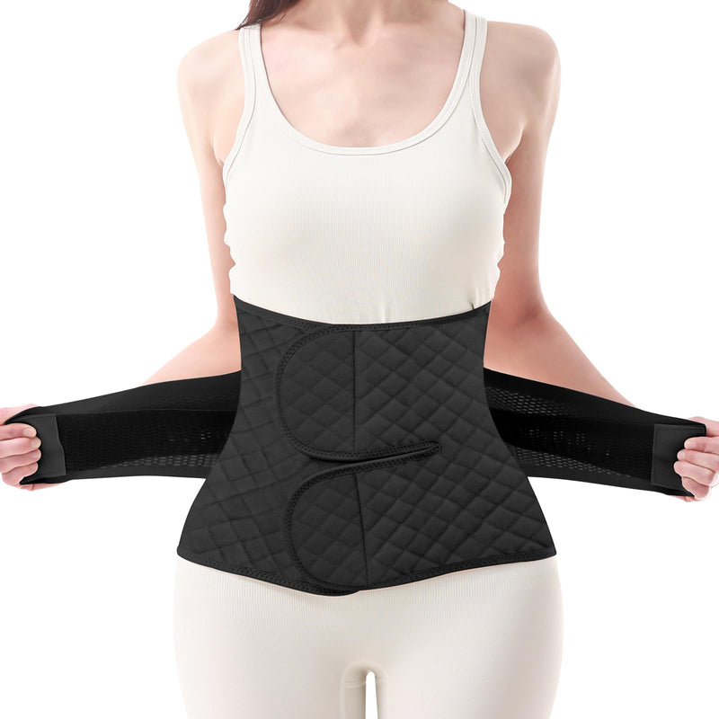 [Australia] - Postpartum Belly Band Wrap: Abdominal Binder Post Surgery Postpartum Belly Wrap Post Partum Binder - C Section Recovery Support Belt Postpartum Girdle Stomach Hysterectomy Belly Band Black Medium 
