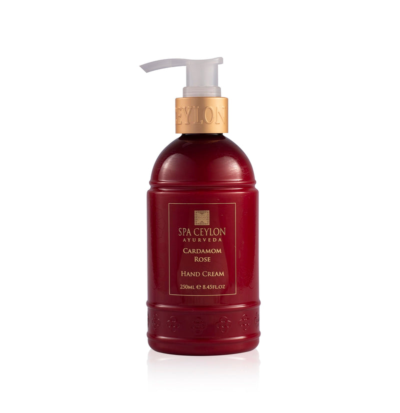 SPA CEYLON Cardamom Rose Hand Cream | Nourishing Hand Moisturizer with Mango Butter, Kokum Butter & Rice Bran | Uplifting Natural Hand Care for All Skin Types