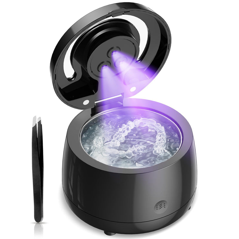 [Australia] - Ultrasonic Cleaner for Retainer Cleaning Machine: 43000Hz Sonic Dental Clean Pod for Denture Mouth Guard 