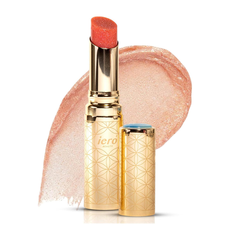 ieró Beauty Luminous pH Lip Balm, Moisturizing Vegan Tinted Lip Balm, 3-in-1 Soothing Lip Serum + Plumping Balm + pH Reactive Tint, Shea Butter & Vitamin E, Made in Italy - 0.088oz Blushing Orb Sheer Rose w/Golden-Pink Shimmer