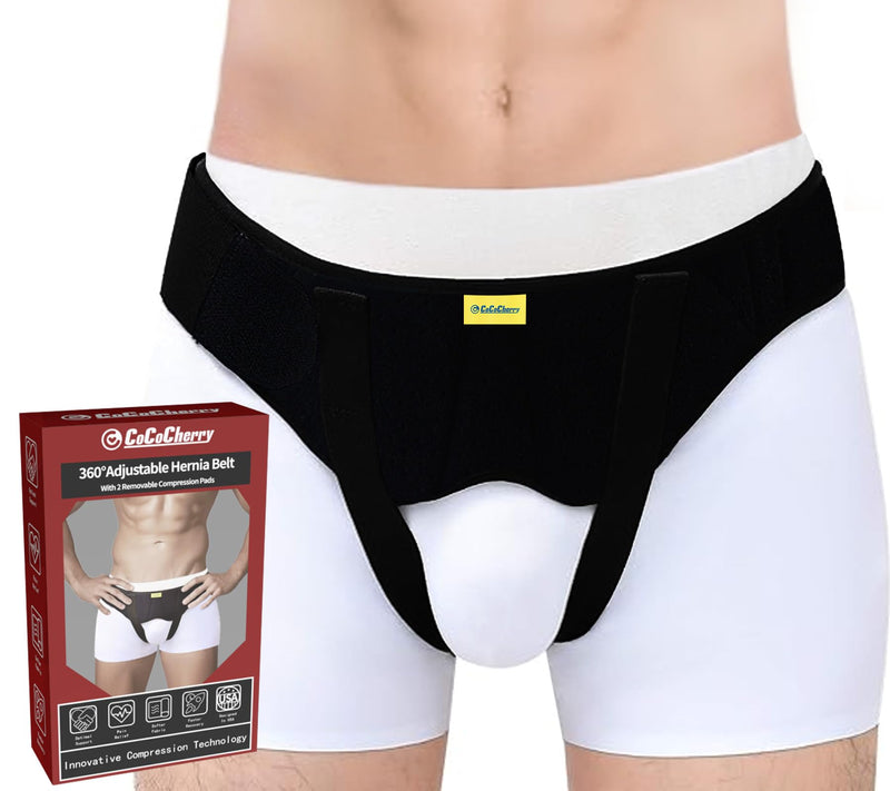 Hernia Support for Men, Hernia Belt for Men, Inguinal Hernia Support for Men, Truss for Hernia, Pain Relief Recovery Strap with 2 Removable Compression Pads Comfortable Material (XL) X-Large