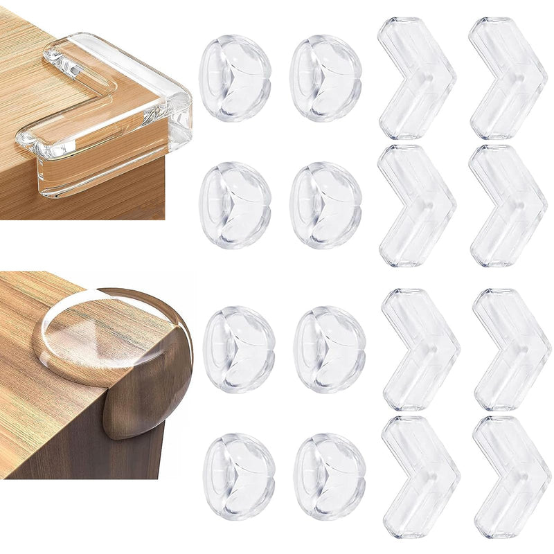[Australia] - 16 Pcs Corner Protector for Baby, Protectors Guards - Furniture Corner Guard & Edge Safety Bumpers Baby Safety 8*L+8 Ball 