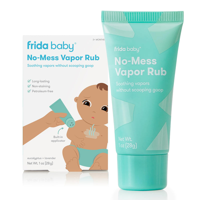 [Australia] - Frida Baby No-Mess Vapor Rub, Baby Vapor Rub for Chest, Neck, Back + Foot,Non-staining, Petroleum-Free Hands-Free Applicator Tube, Soothing Eucalyptus & Lavender for Sleep 