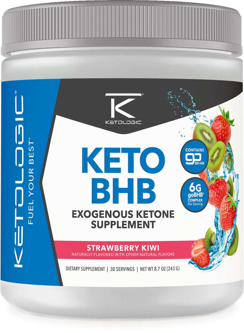[Australia] - Ketologic Keto BHB (Strawberry Kiwi Flavor) 30 Servings - Exogenous Ketone Supplement with goBHB, Beta-Hydroxybutyrate Salts Strawberry Kiwi 