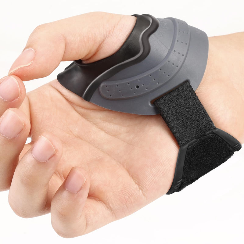 [Australia] - Velpeau CMC Thumb Brace for Arthritis Pain and Support, with High Elasticity and Anti Slip Wrist Strap, Comfortable Thumb Splint Stabilizer for Osteoarthritis for Women and Men (Grey, Right Hand, M) Medium Grey-Right Hand 
