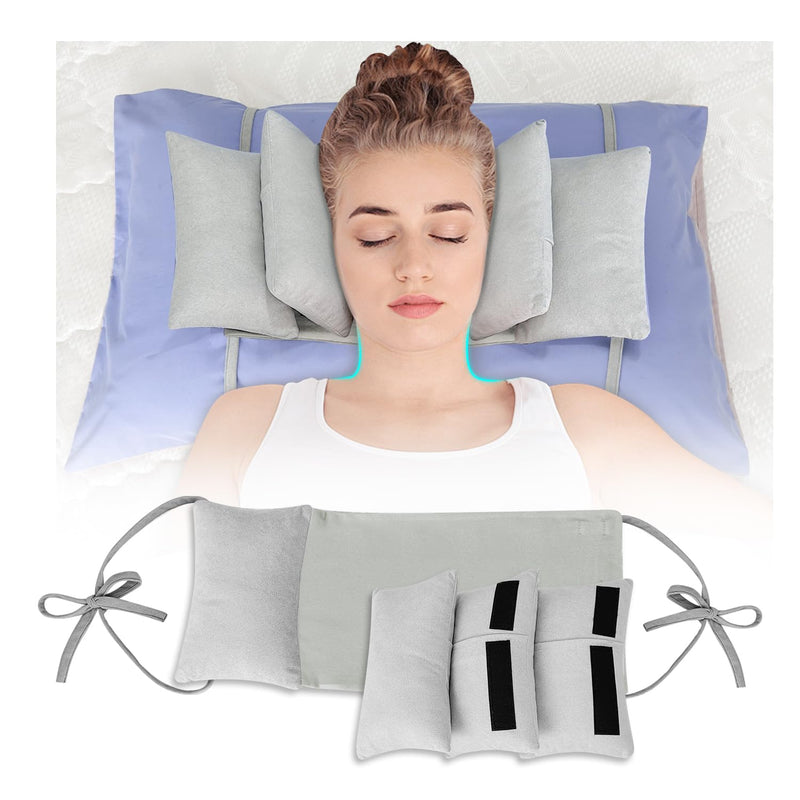 [Australia] - Mybow Beauty Pillows for Sleeping Anti Aging Wrinkle Face Surgery Sleep Upright Pillow Back Training Neck Stabilizer Face Wrinkle Prevention Head Straight Immobilizer Positioning Wedge Support Pillows Grey 